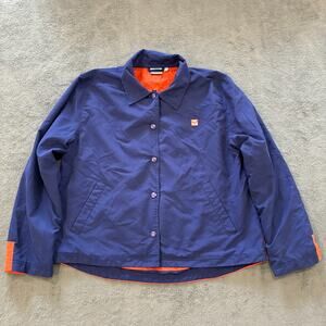 Roxy Active Quicksilver Blue Orange Button Up Lightweight Jacket Women's Size L